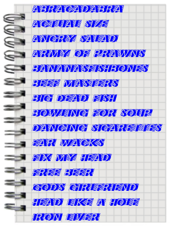 Notepad with funny English names