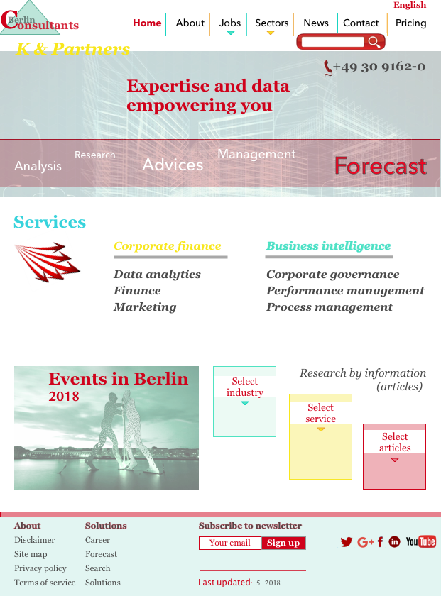 Consultancy web mockup