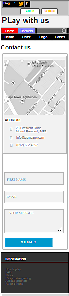 Contacts wireframe