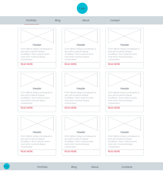 Material design wireframe