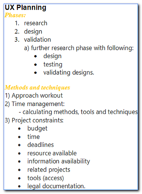 UX process